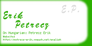 erik petrecz business card